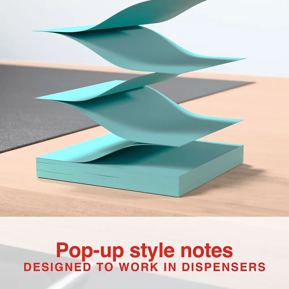 Sticky Notes*Staples ® Pop-up Notes, 3" x 3", Berry Blast Collection, 100 Sheet/Pad, 6 Pads/Pack (S33BOP6/52558)