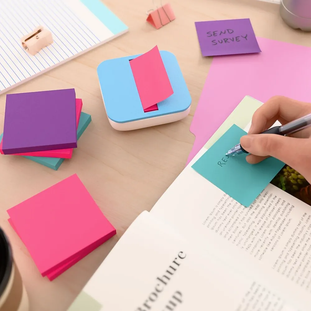 Sticky Notes*Staples ® Pop-up Notes, 3" x 3", Berry Blast Collection, 100 Sheet/Pad, 6 Pads/Pack (S33BOP6/52558)