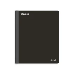 Subject Notebooks|Staples Premium 3-Subject Notebook, 8.5" x 11", College Ruled, 150 Sheets, (ST58329) Black
