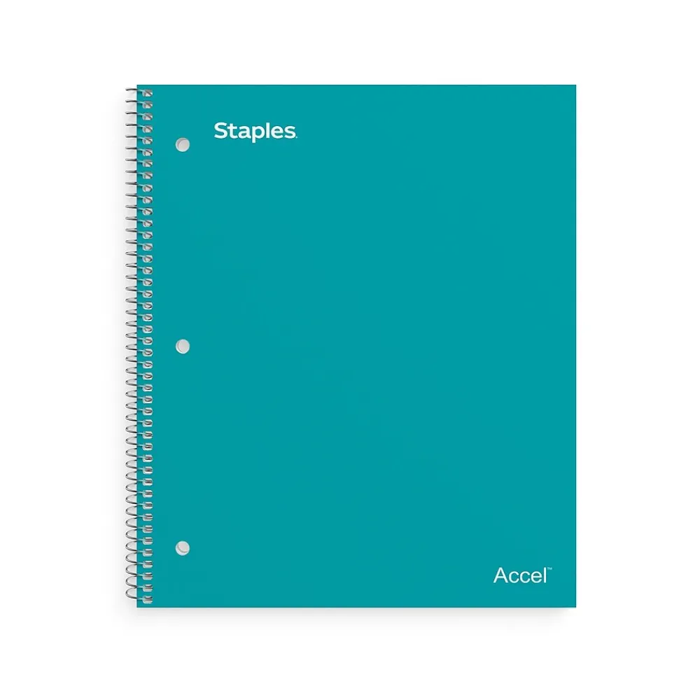 Subject Notebooks|Staples Premium 3-Subject Notebook, 8.5" x 11", College Ruled, 150 Sheets, (ST58316) Teal