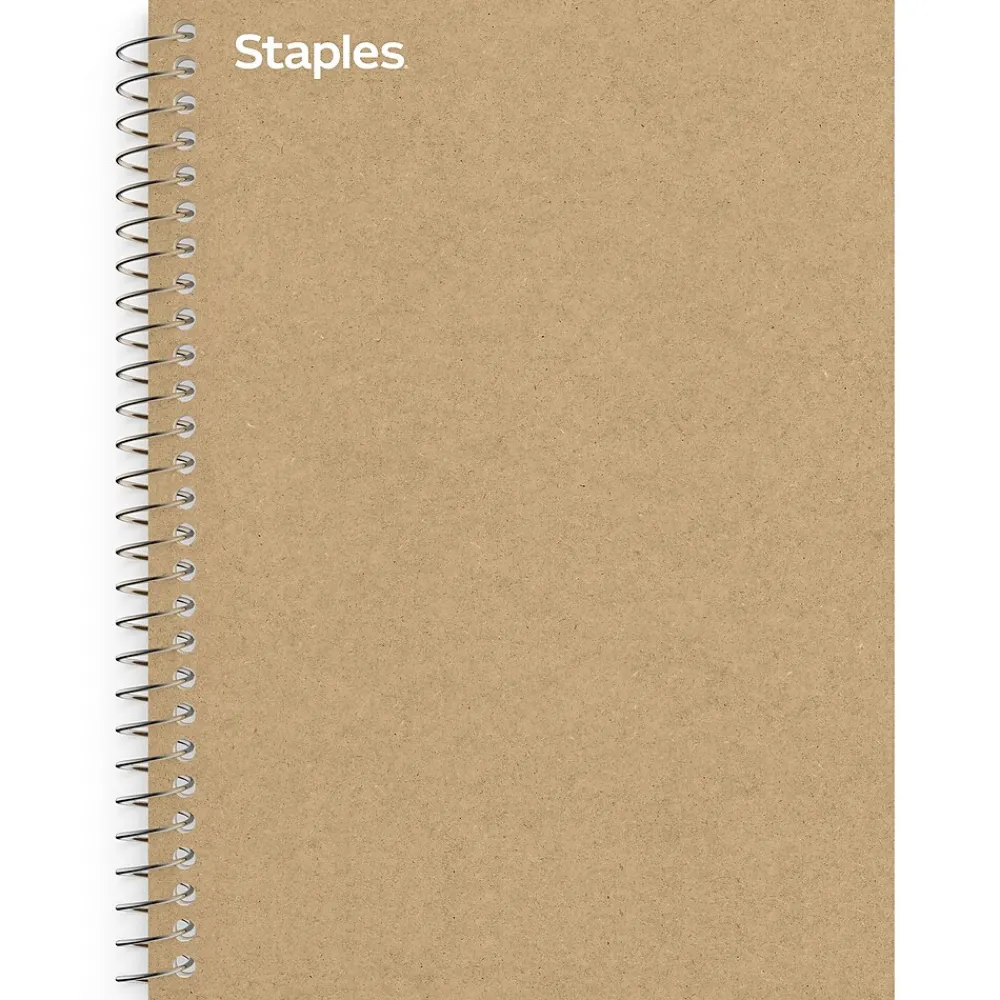 Subject Notebooks|Staples Premium 1-Subject Notebook, 5.875" x 9", College Ruled, 100 Sheets, Brown (ST52120N)