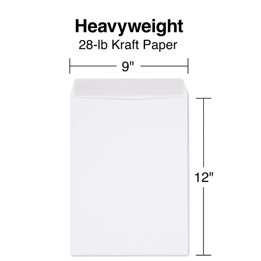 Online Staples QuickStrip EasyClose Self Seal Catalog Envelopes, 9" x 12", White, 100/Box (ST379479-CC)