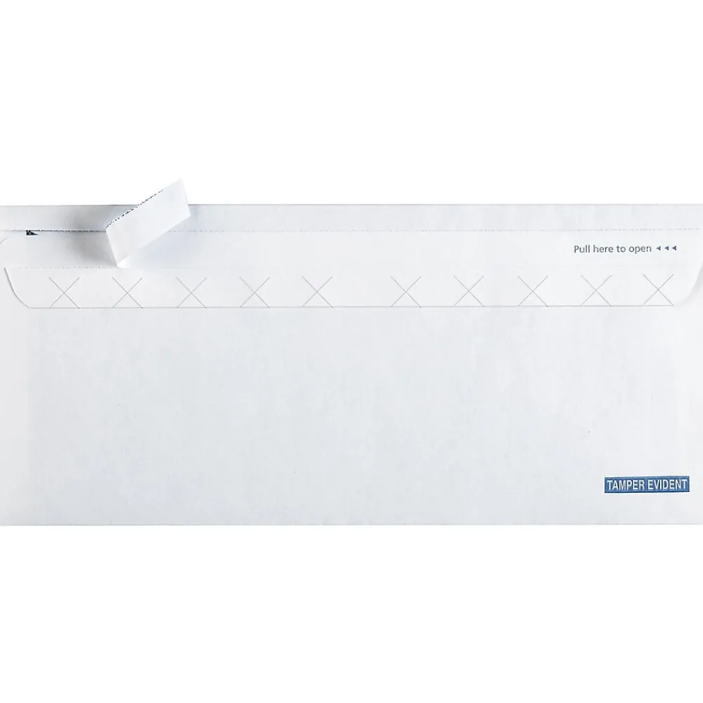 Staples QuickStrip EasyClose Security Tinted #10 Business Envelopes, 4 1/8" x 9 1/2", White, 100/Box (19956)