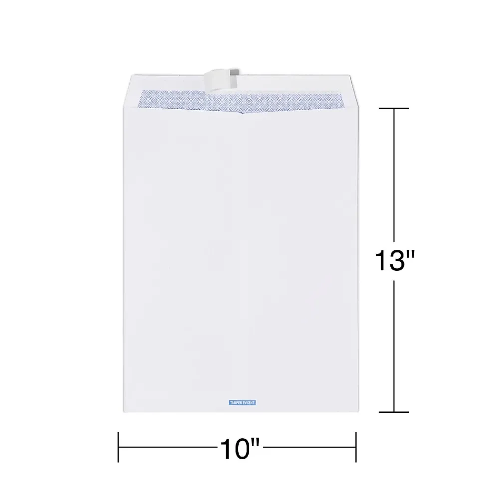 Sale Staples QuickStrip EasyClose Self Seal Security Tinted Catalog Envelopes, 10" x 13", White, 100/Box (ST19957/19957)