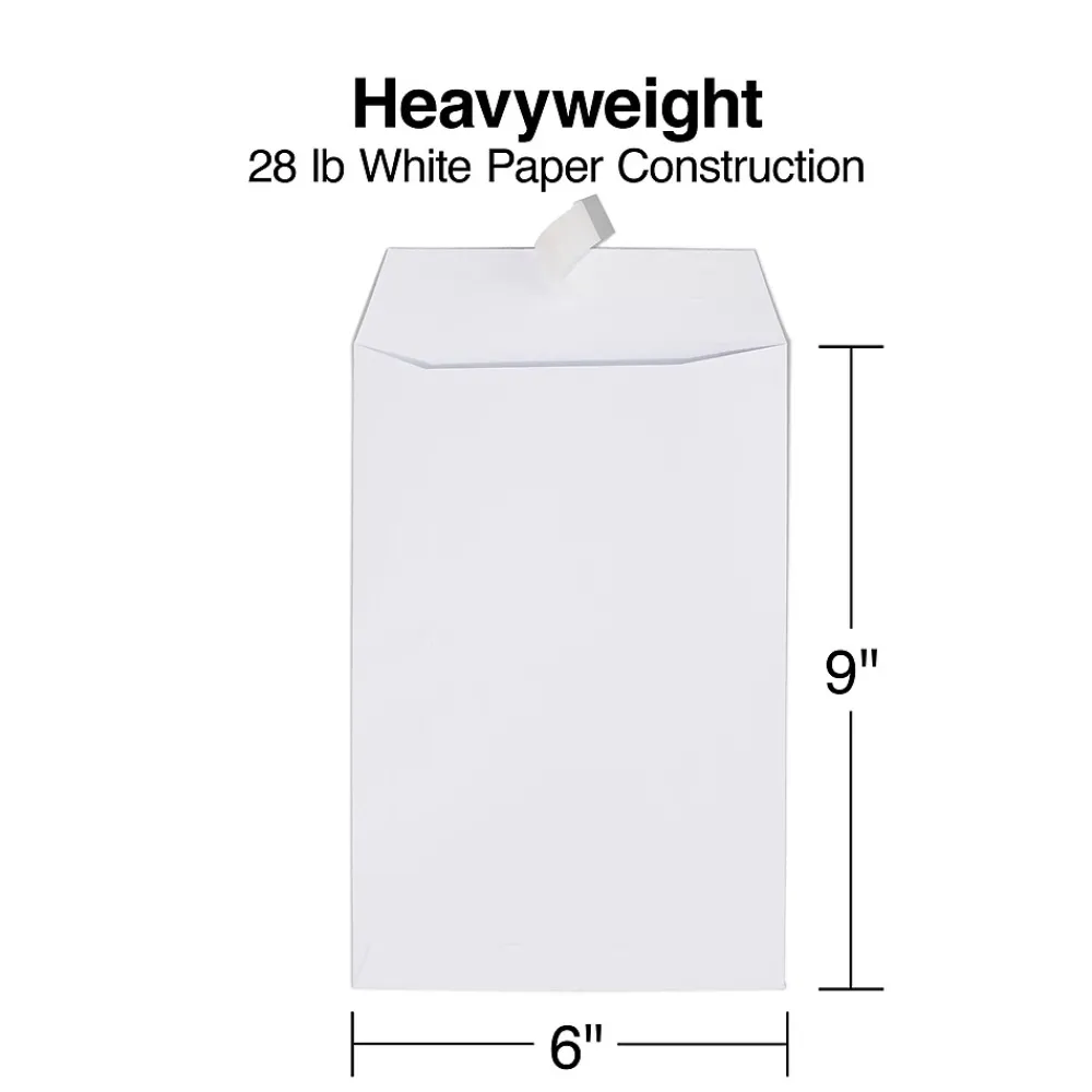 Hot Staples QuickStrip EasyClose Self Seal #1 Catalog Envelopes, 6" x 9", White, 100/Box (ST892099N-CC)