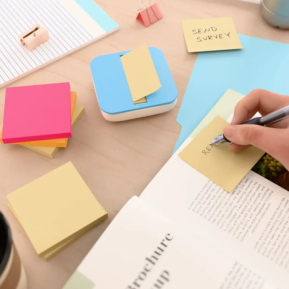 Sticky Notes*Staples Recycled Pop-up Notes, 3" x 3", Sunshine Collection, 100 Sheet/Pad, 12 Pads/Pack (S33YRP12/52563)