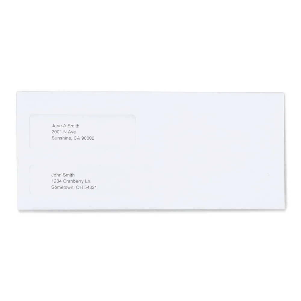 Hot Staples Reveal-N-Seal #9 Double Window Envelope, 3 7/8" x 8 7/8", White, 300/Box (20567-US)
