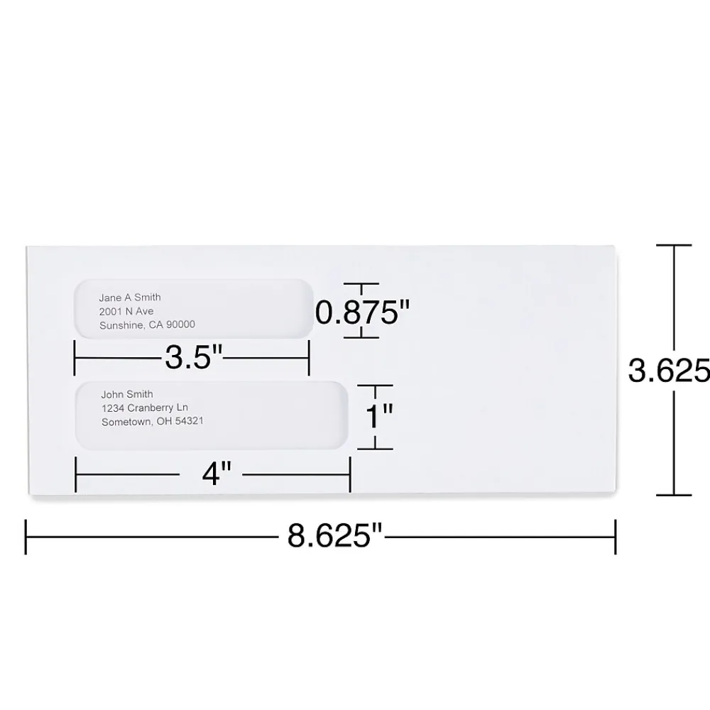 Clearance Staples Security Tinted #8 Business Envelopes, 3 5/8" x 8 5/8", White, 500/Box (438614-CC)
