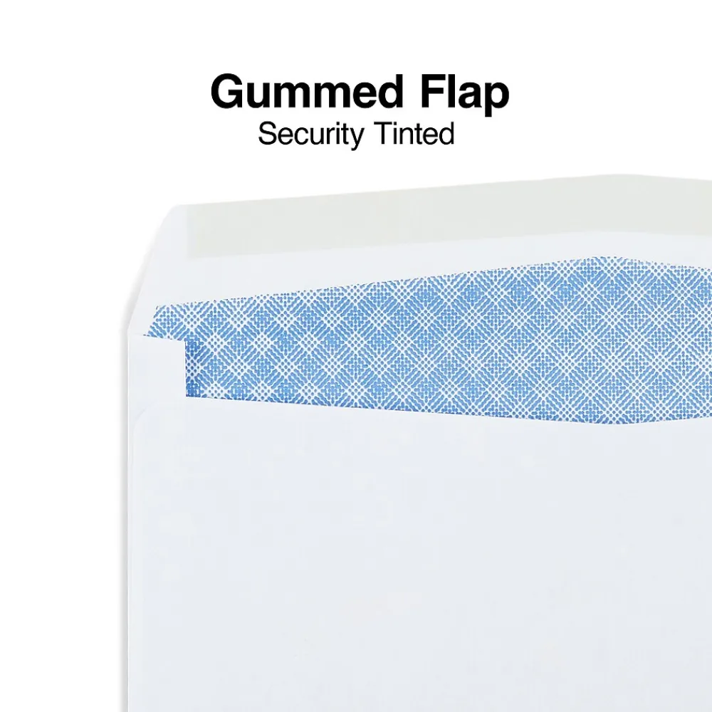 Outlet Staples Security Tinted #8 5/8 Business Envelopes, 3 5/8" x 8 5/8", White, 500/Box (918179/19410)