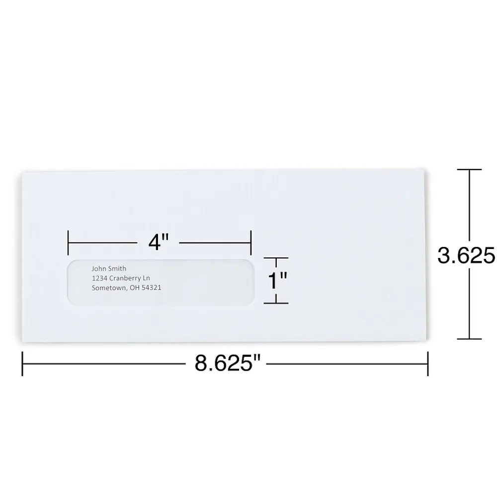 Outlet Staples Security Tinted #8 5/8 Business Envelopes, 3 5/8" x 8 5/8", White, 500/Box (918179/19410)