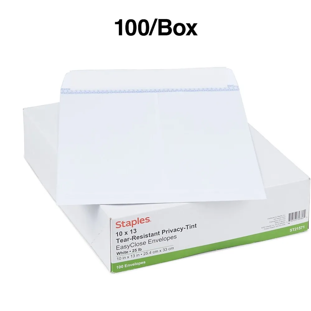 Hot Staples Self Seal Catalog Envelopes, 10"L x 13"H, White, 100/Box (21571)