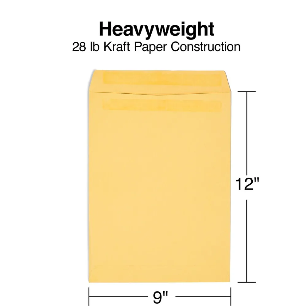 Sale Staples Self Seal Kraft Catalog Envelopes, 9"L x 12"H, Brown, 250/Box (486931/14245)