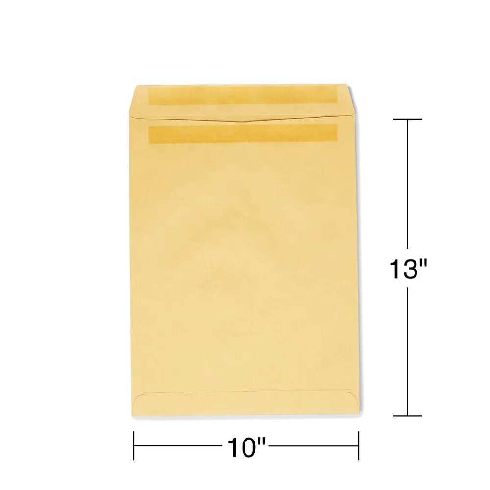 Clearance Staples Self Seal Kraft Catalog Envelopes, 10"L x 13"H, Brown, 100/Box (534818/19022)