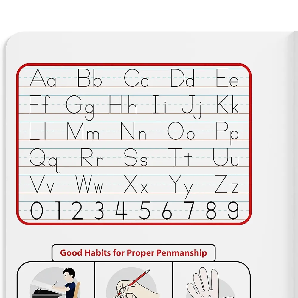 Composition Notebooks|Staples 1-Subject Composition Notebooks, 7.5" x 9.75", Primary Ruled, 100 Sheets, Black/Red (42079C)