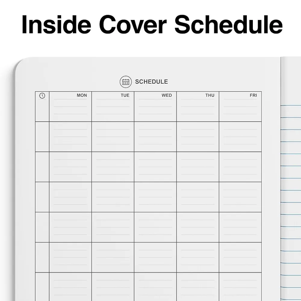 Composition Notebooks|Staples 1-Subject Composition Notebooks, 7.5" x 9.75", Wide Ruled, 100 Sheets (ST55077C) Assorted Colors