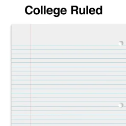 Notebooks|Staples 1-Subject Notebook, 8" x 10.5", College Ruled, 70 Sheets, (TR27503) Red
