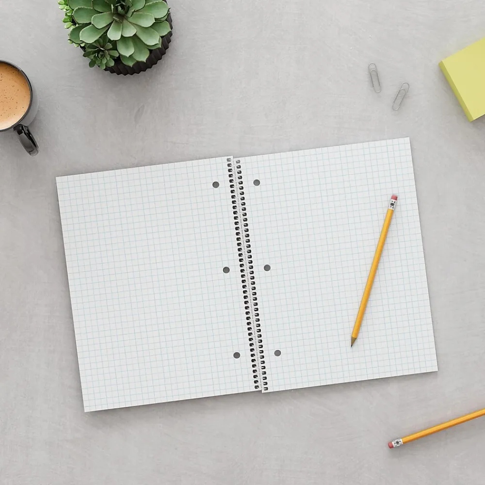 Subject Notebooks|Staples 1-Subject Notebooks, 8" x 10.5", Graph Ruled, 70 Sheets, (ST23986C) Black