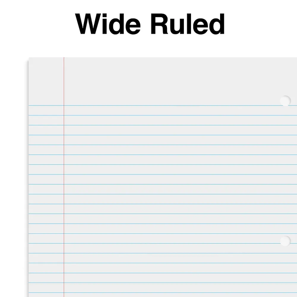 Subject Notebooks|Staples 1-Subject Notebooks, 8" x 10.5", Wide Ruled, 70 Sheets, Assorted Colors, 6/Pack (ST11667C)