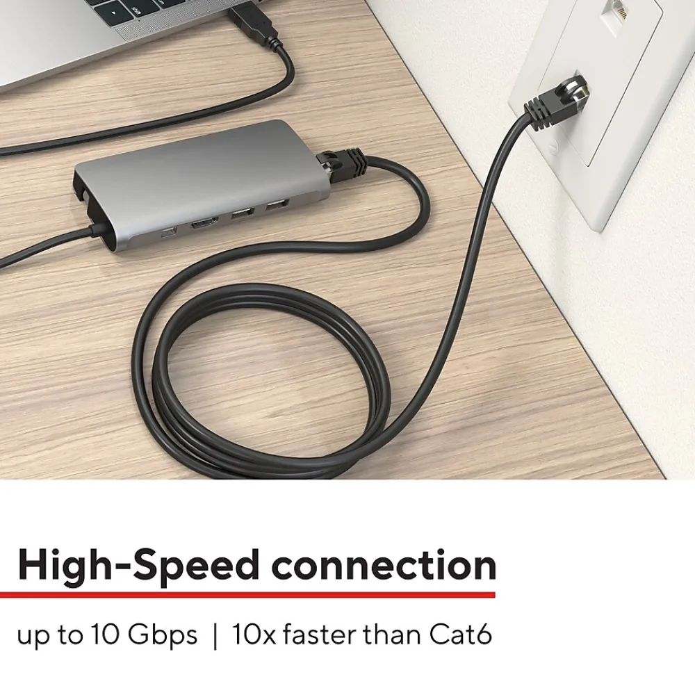 Staples TECH 20 ft. Cat 7 Ethernet Cable, Male to Male, Black (ST62462)