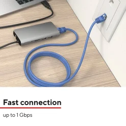 Staples TECH 25 ft. Cat-6 Ethernet Cable, Male to Male, Blue (ST62451)