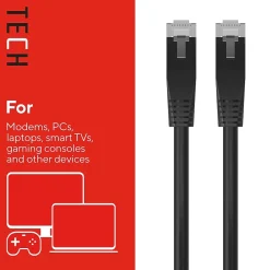 Staples TECH 14 ft. Cat-6 Ethernet Cable, Male to Male, Black (ST62456)