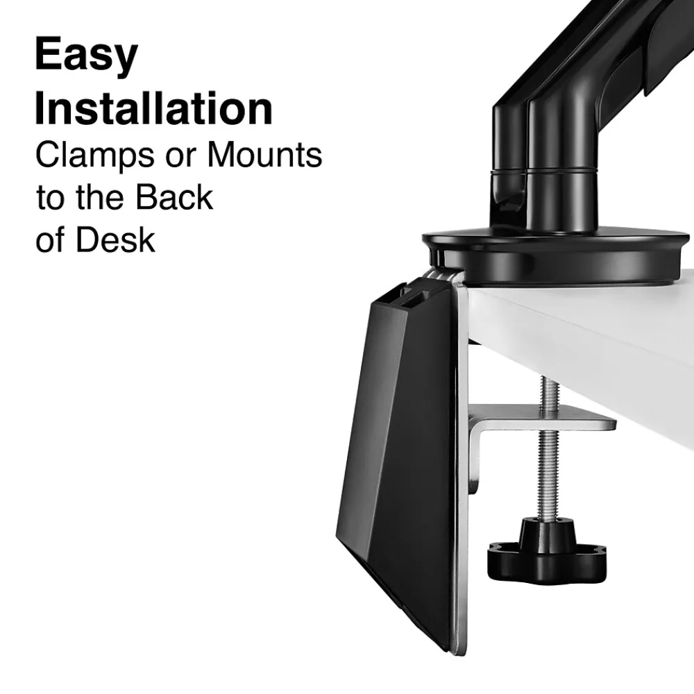 Clearance Staples TECH Adjustable Dual Arms, Up to 30" Monitor, Black (51729-CC)