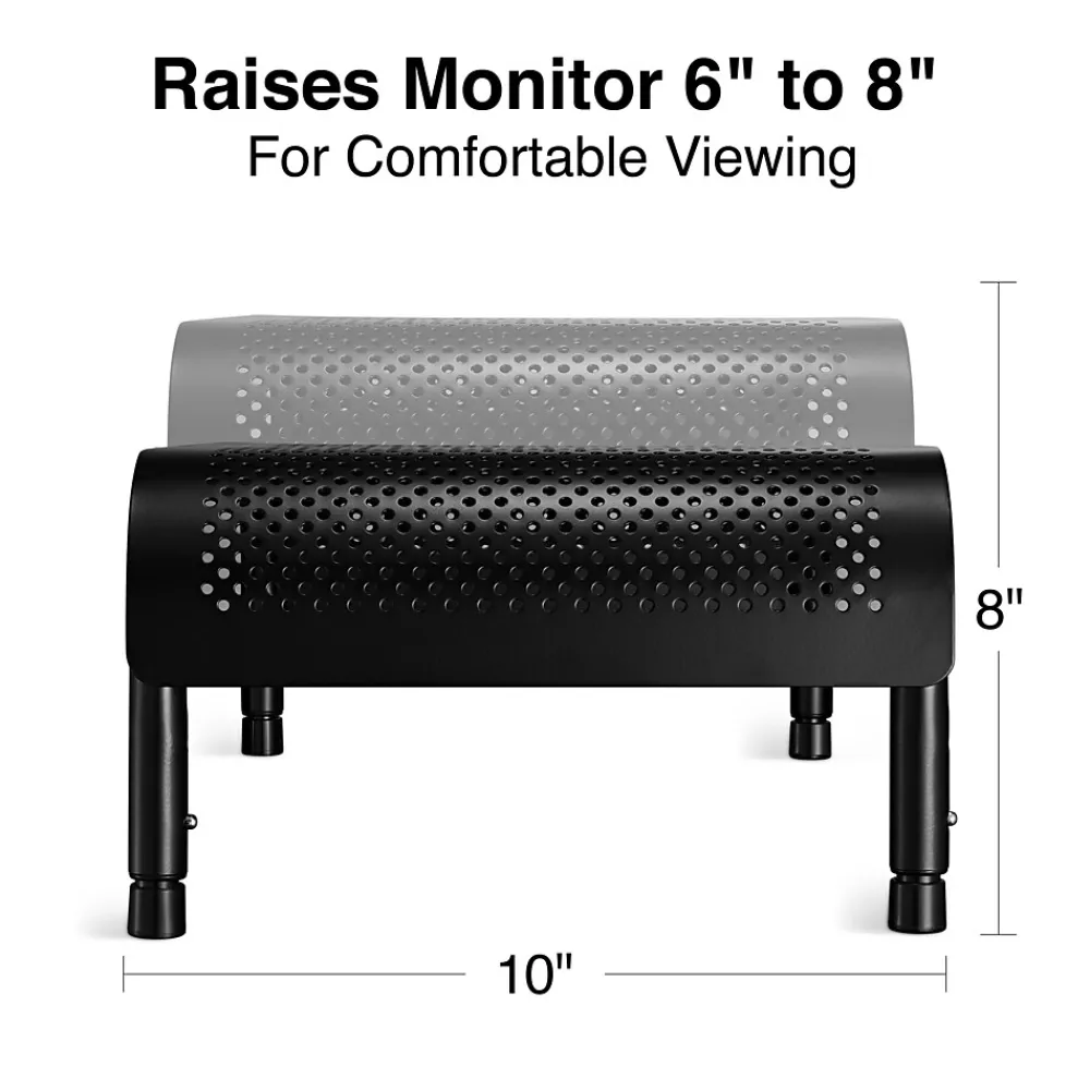 Staples TECH Adjustable Stand, Up to 24" Monitor, Black (29008)