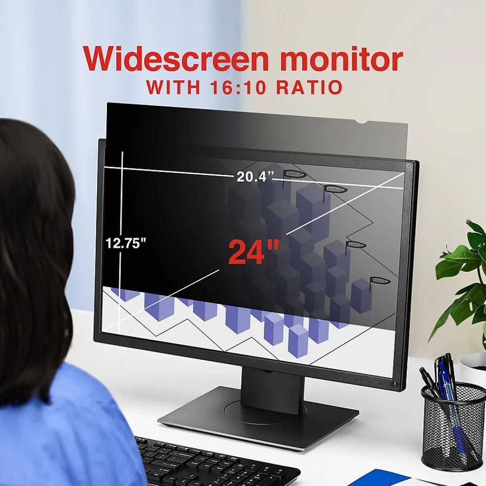 Anti-Glare Privacy Filter for 24" Widescreen Monitor (16:10) (ST62137-CC)<Staples TECH Online