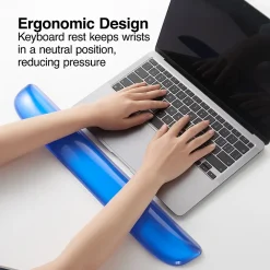 Online Staples TECH Gel Non-Skid Wrist Rest, Crystal (79038) Blue