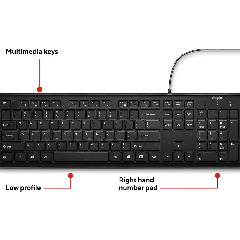Clearance Staples TECH Keyboard, Black (ST62600)