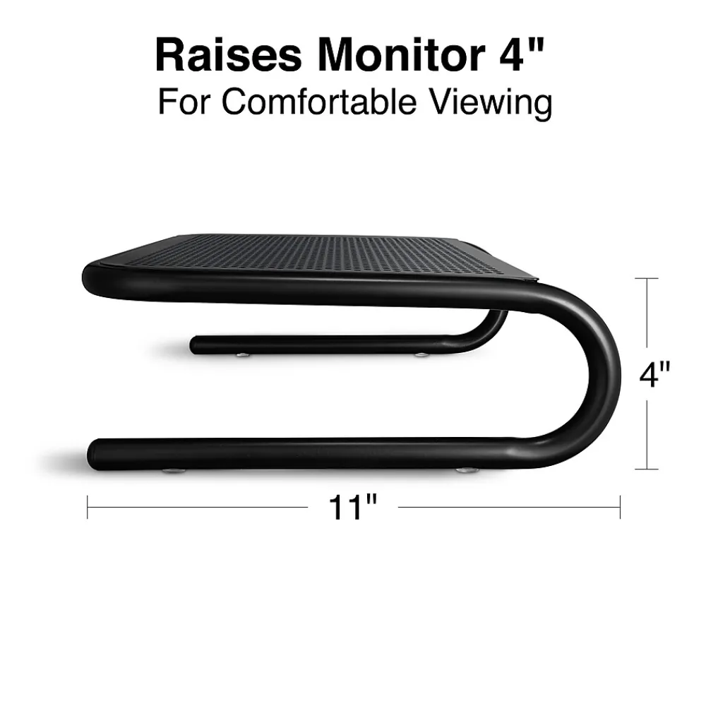 Sale Staples TECH Monitor Stand, Up to 27" Monitor, Black (35548)