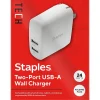 USB-A Wall Charger, 24W, White (ST62318)<Staples TECH Sale