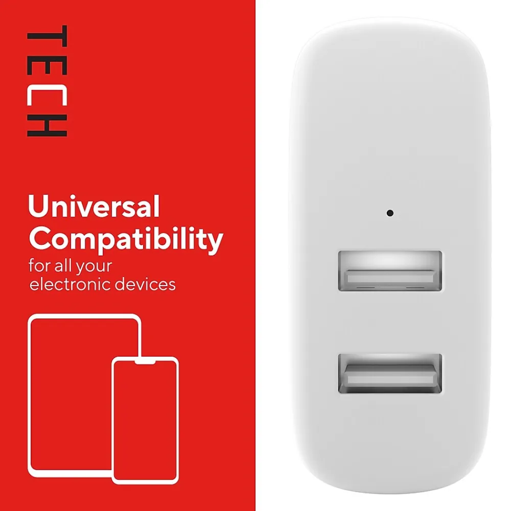 USB-A Wall Charger, 24W, White (ST62318)<Staples TECH Sale