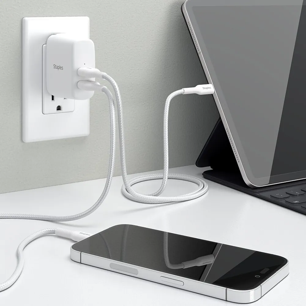 USB-A Wall Charger, 24W, White (ST62318)<Staples TECH Sale