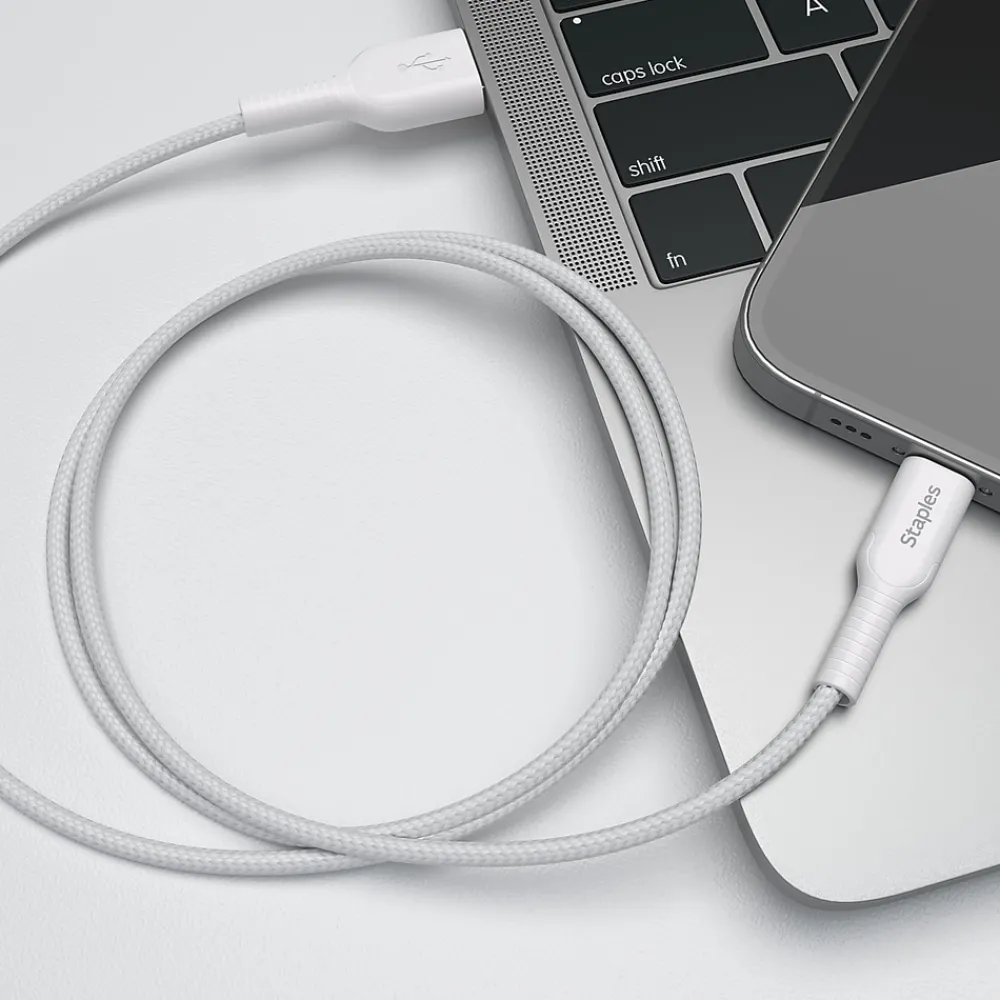 USB-C to USB-A Charging Cable, 6.5 ft., White (ST62338)<Staples TECH Outlet