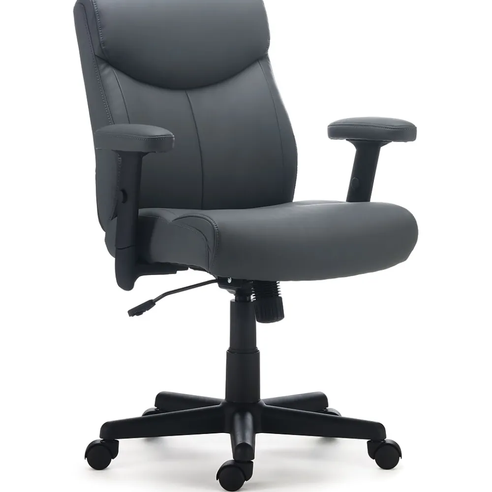 Ergonomic Chairs*Staples Traymore Ergonomic Faux Leather Swivel Computer and Desk Chair, (53246) Gray