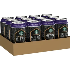 Starbucks Nitro Dark Cocoa Sweet Cream Cold Brew Coffee, 9.6 fl. oz., 12/Carton (20478)