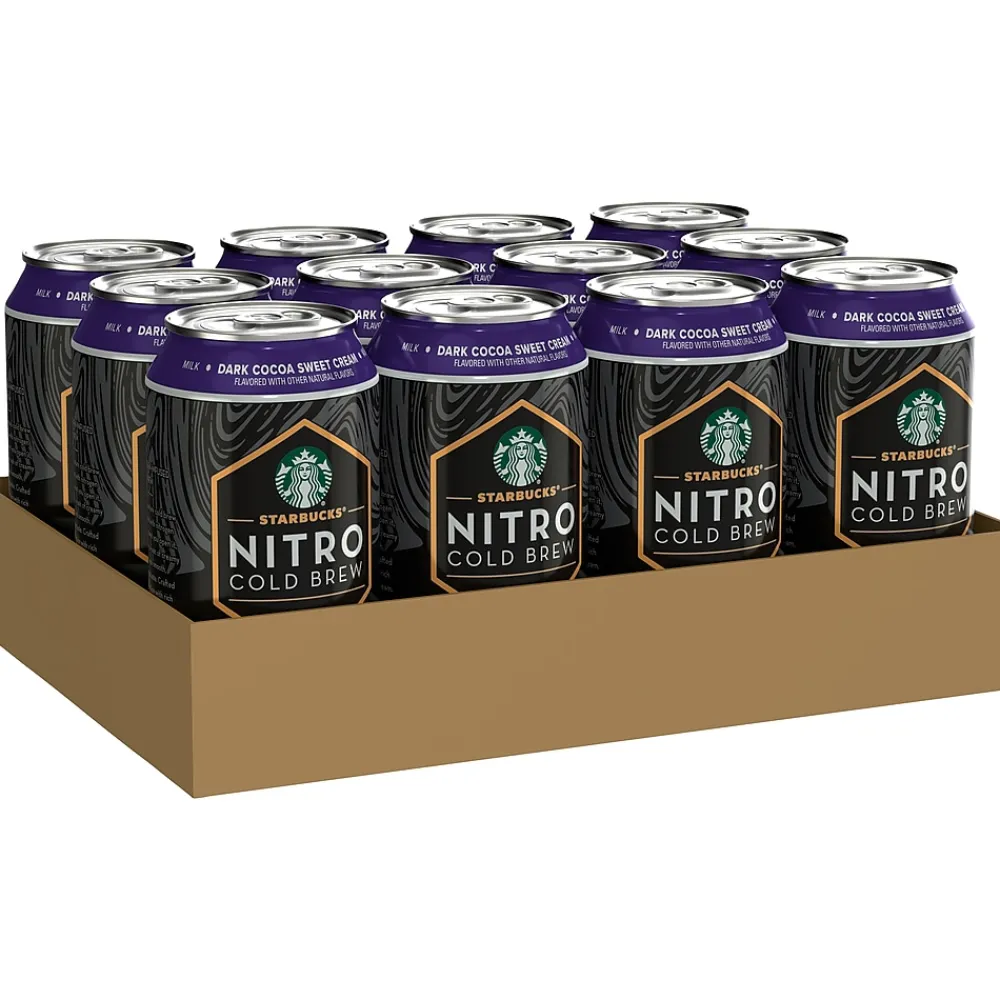 Starbucks Nitro Dark Cocoa Sweet Cream Cold Brew Coffee, 9.6 fl. oz., 12/Carton (20478)