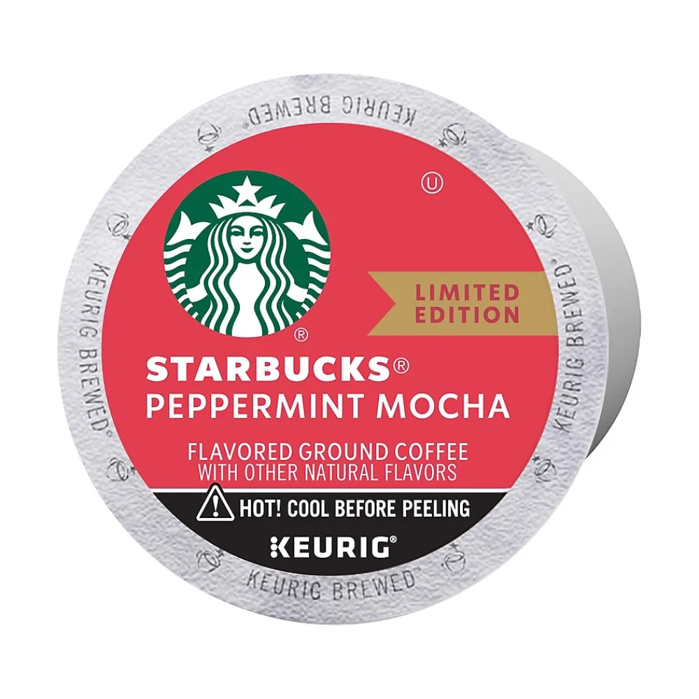 Starbucks Peppermint Mocha Coffee Keurig K-Cup Pods, Light Roast, 22/Box (12437832)