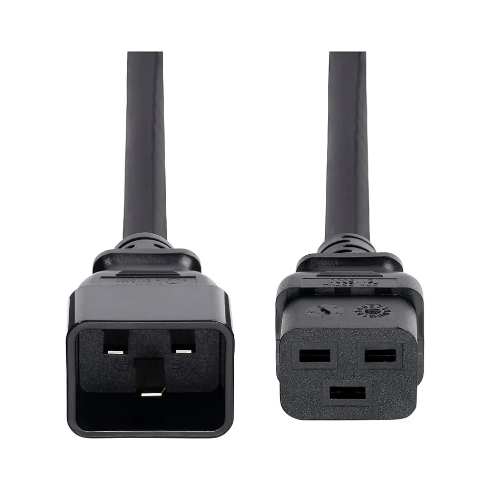 StarTech 2' C19 to C20 Power Cable, Male to Female, Black (BA16-2200-POWER-CORD)
