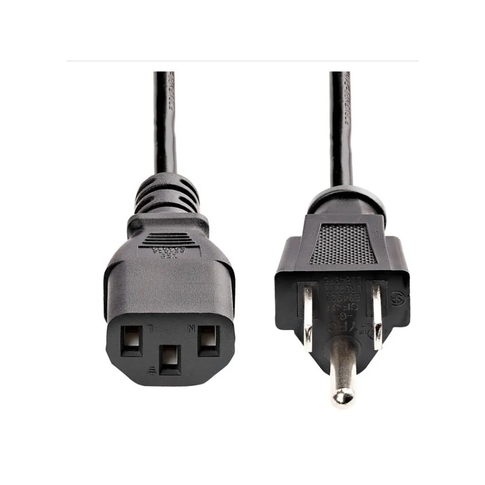 StarTech 10' Computer Power Cord, NEMA 5-15P toC13, Male to Female, Black, 10/Pack (PXT1011010PK)