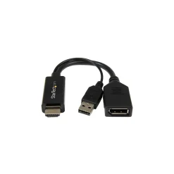 StarTech 8.7" HDMI Male to DisplayPort Female Converter with 4K Support, Black