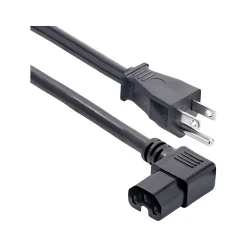 StarTech 8' NEMA 5-15P to Right Angle C15 Power Cable, Male to Female, Black (PXT515C158RA)