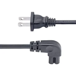 StarTech 10' NEMA 1-15P to Right Angle C7 Laptop Power Cord, Black (PXT101NB-STRA-10F)