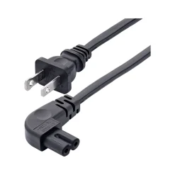 StarTech 6' NEMA 1-15P to Right Angle C7 Laptop Power Cord, Black (PXT101NB-STRA-6F)