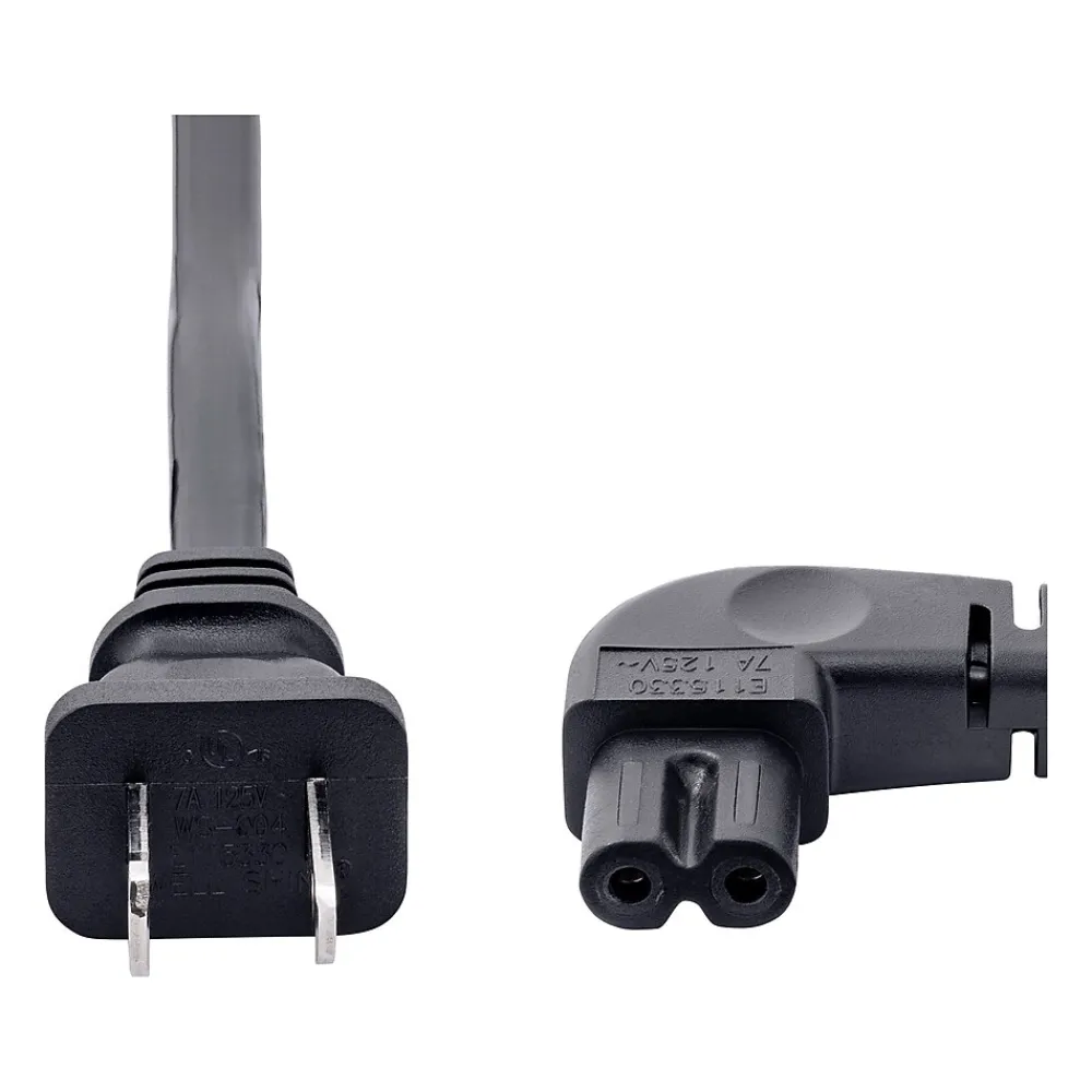 StarTech 6' NEMA 1-15P to Right Angle C7 Laptop Power Cord, Black (PXT101NB-STRA-6F)