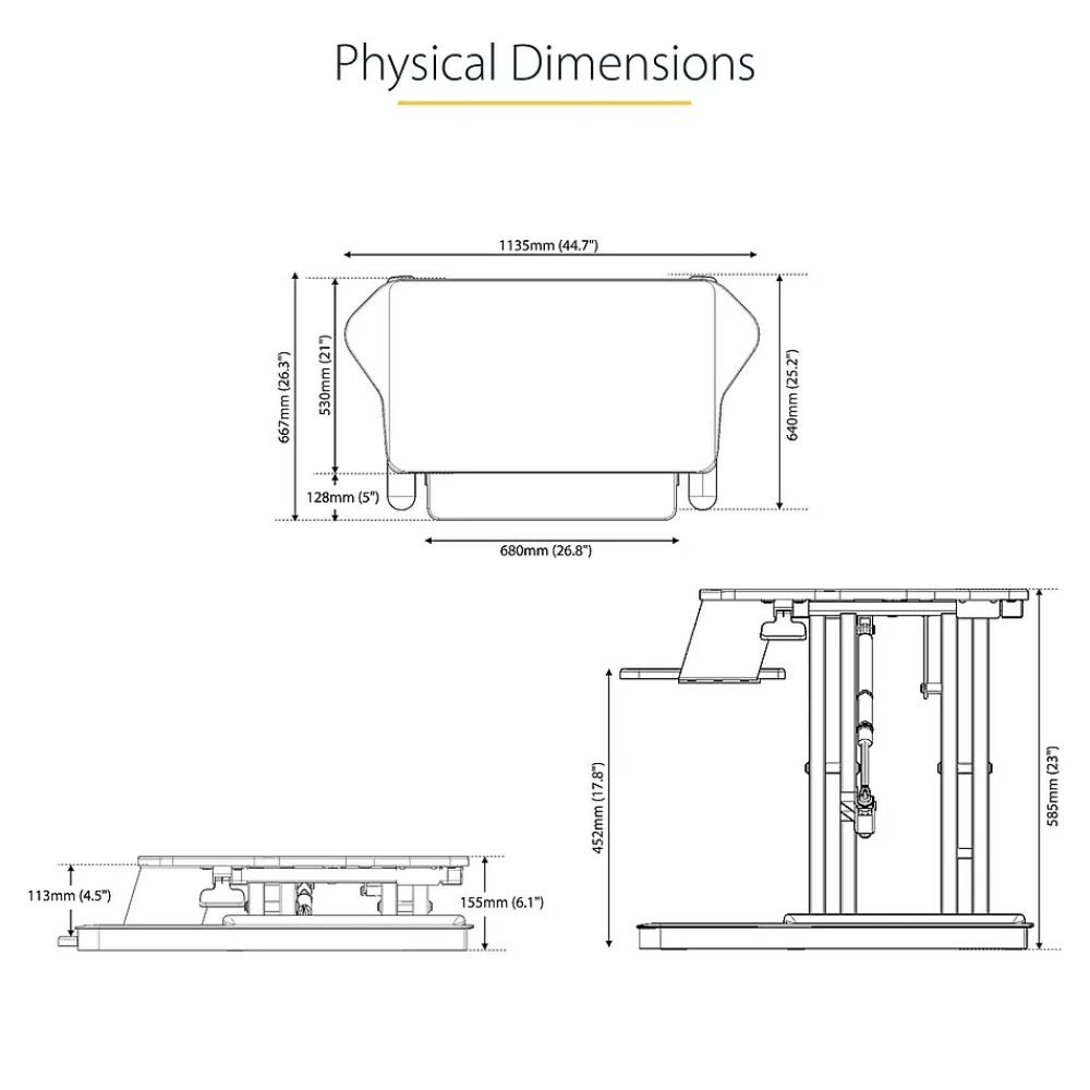 Standing Desks*StarTech Adjustable Large Surface Corner Sit Stand Desk Converter for Dual Monitors, Keyboard Tray, 35" x 21" (ARMSTSCORNR)