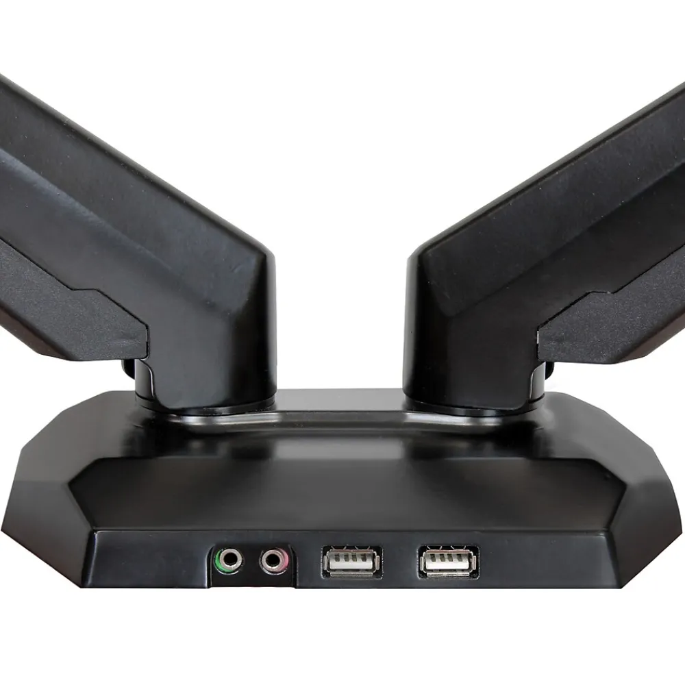 Best StarTech Dual Monitor Arm, One-Touch Height Adjustment Adjustable, Up to 30", Black (ARMSLIMDUO)