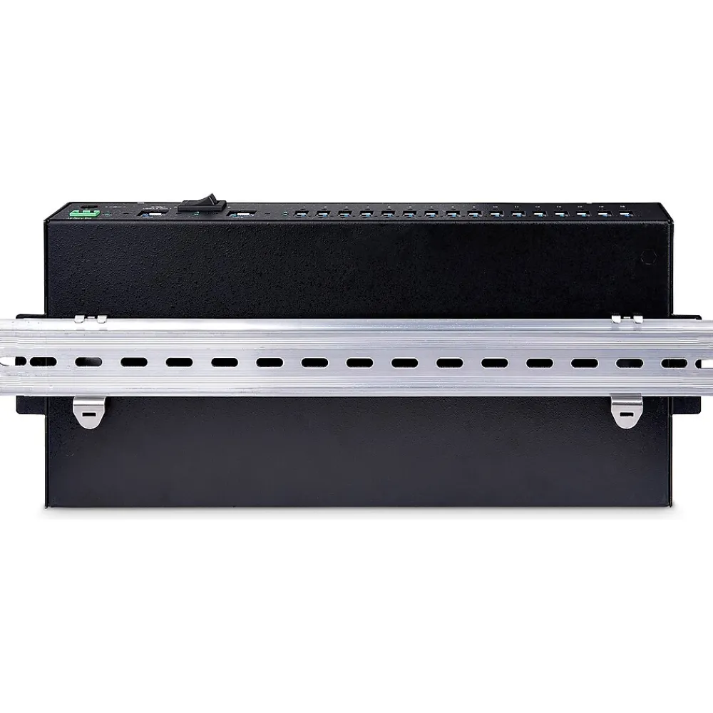 StarTech Industrial 16-Port USB 3.0 Hub, Black (5G16AINDS-USB-A-HUB)