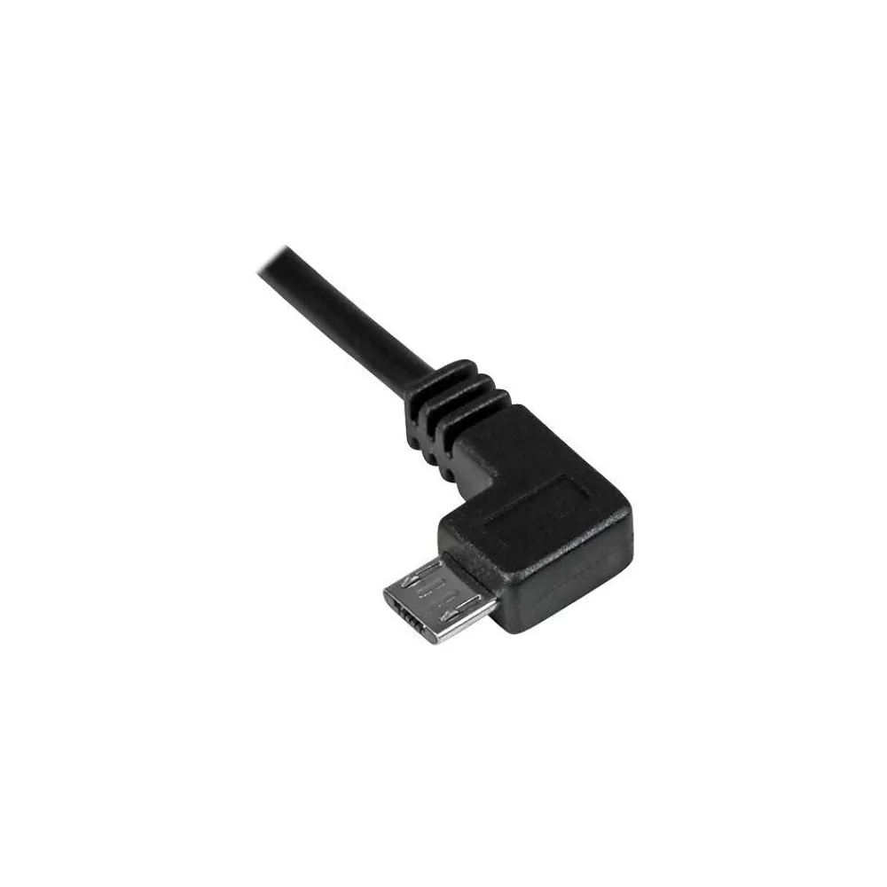 StarTech 2m 6 ft Left Angle Micro-USB Charge-and-Sync Cable M/M - USB 2.0 A to Micro-USB - 24 AWG